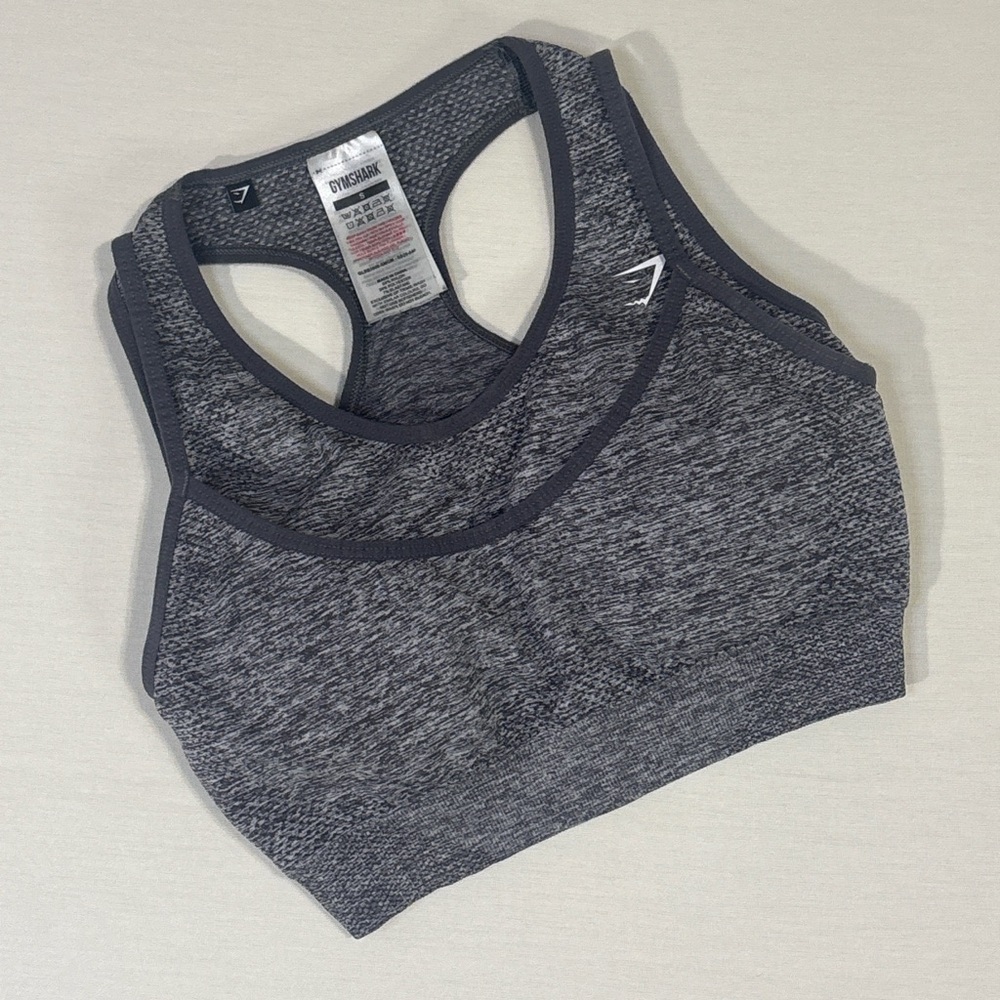 Gymshark Seamless Racerback Sports Bra Grey Marl Size S Athletic Workout